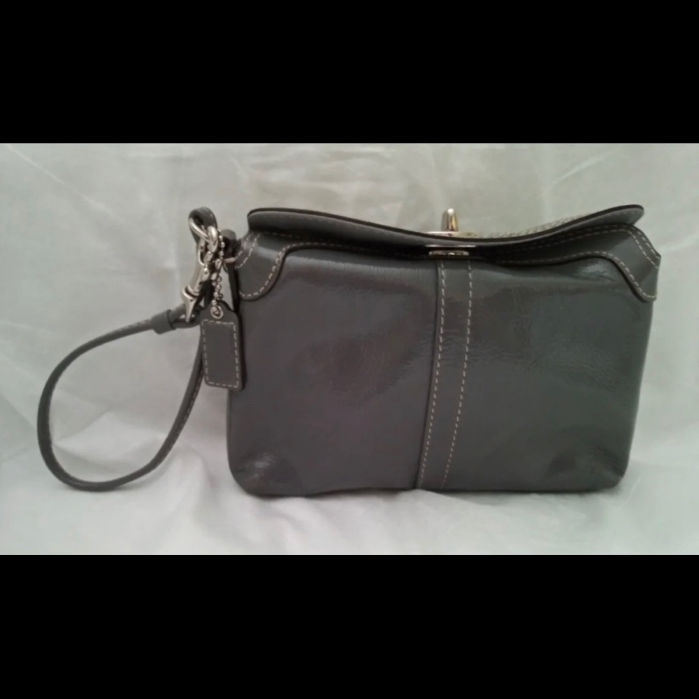 Coach patten leather wristlet /clutch
